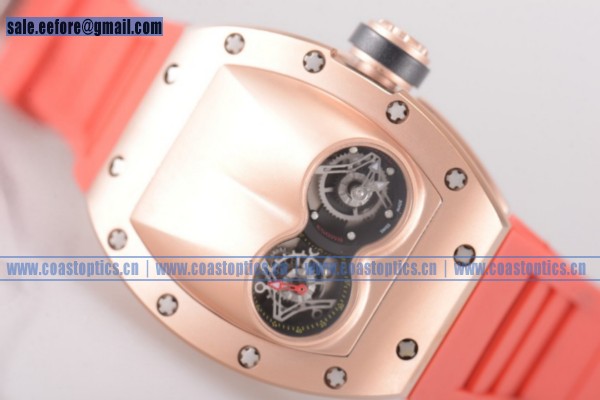 Richard Mille RM053 1:1 Replica Watch Rose Gold RM053 Red Rubber